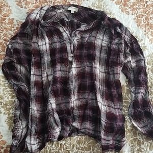 Purple Plaid Long Sleeve Shirt